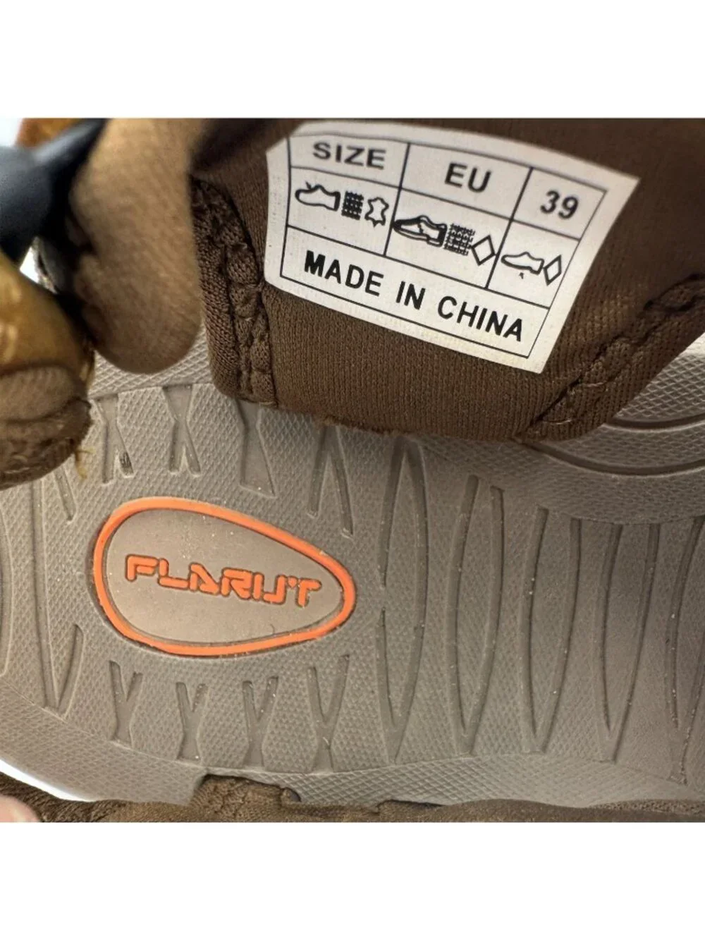 Flarut Mens Closed-Toe Outdoors Hiking Sports Sandals Size EU 39 Brown Suede